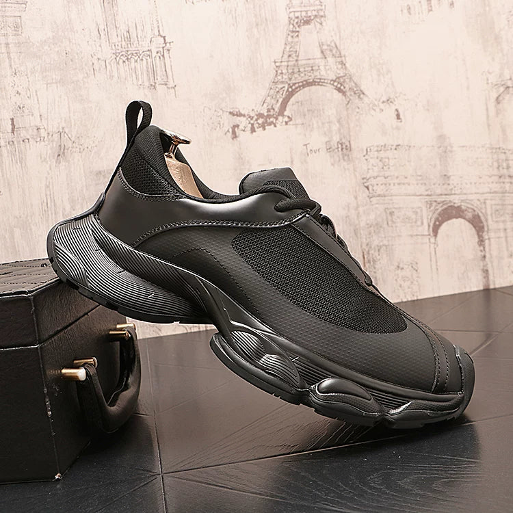 Men's Platform Height-Increasing Breathable Mesh British-Style Athletic Sneakers Casual