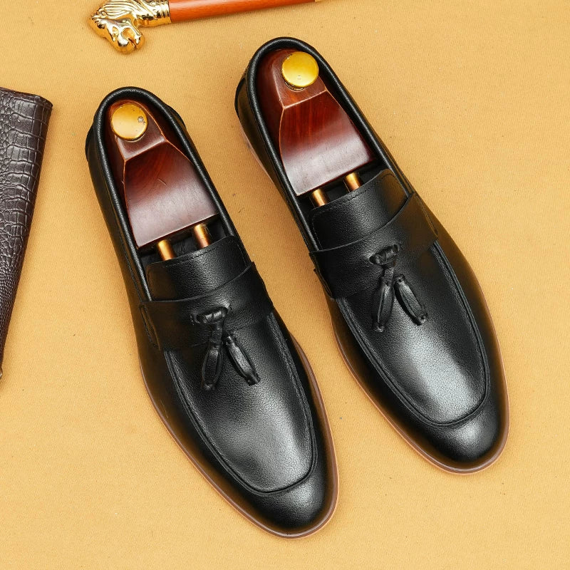 Men's Genuine Leather Loafers, Slip-On, Soft Sole