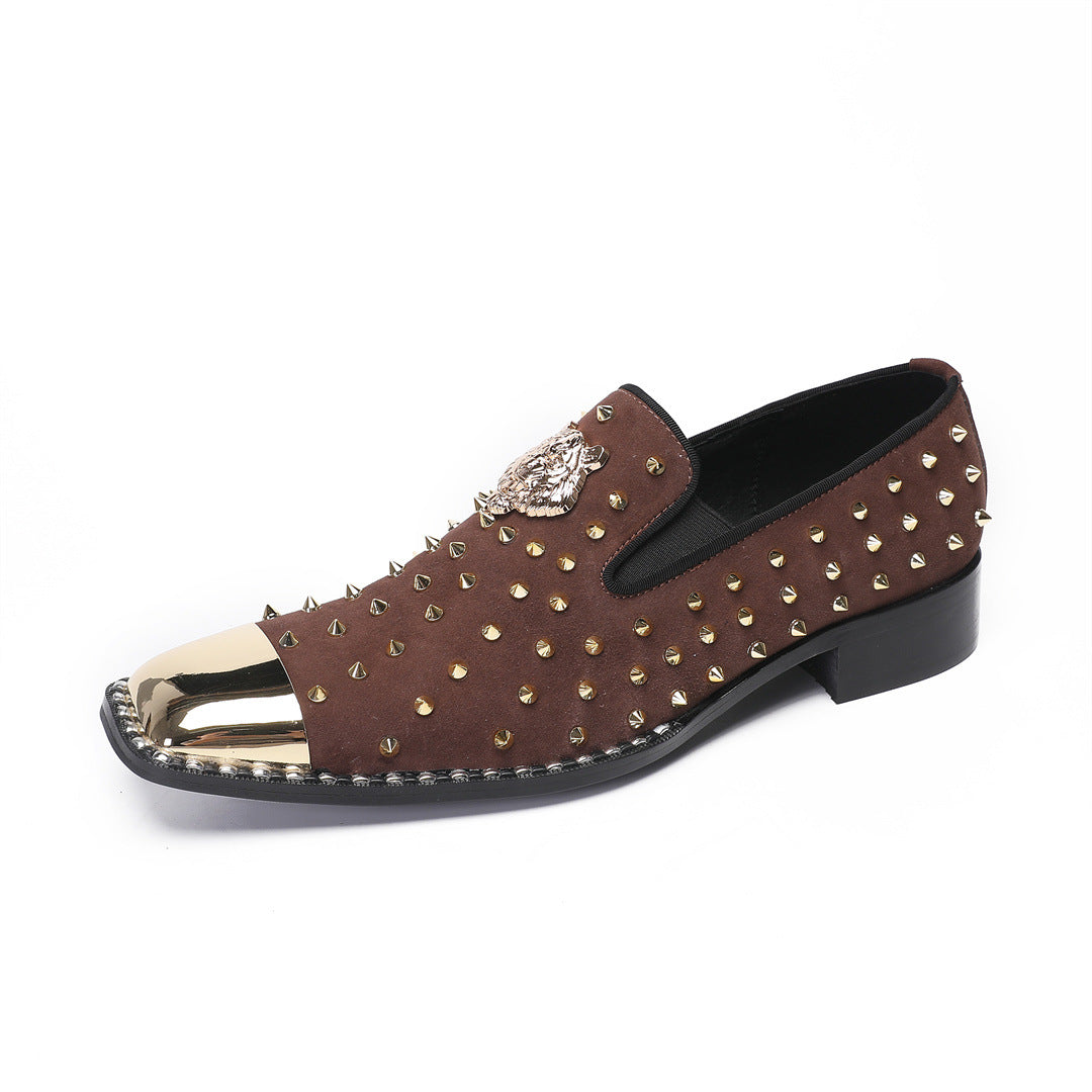 Men's Leather Casual Shoes – Rhinestone Detail – Style 89