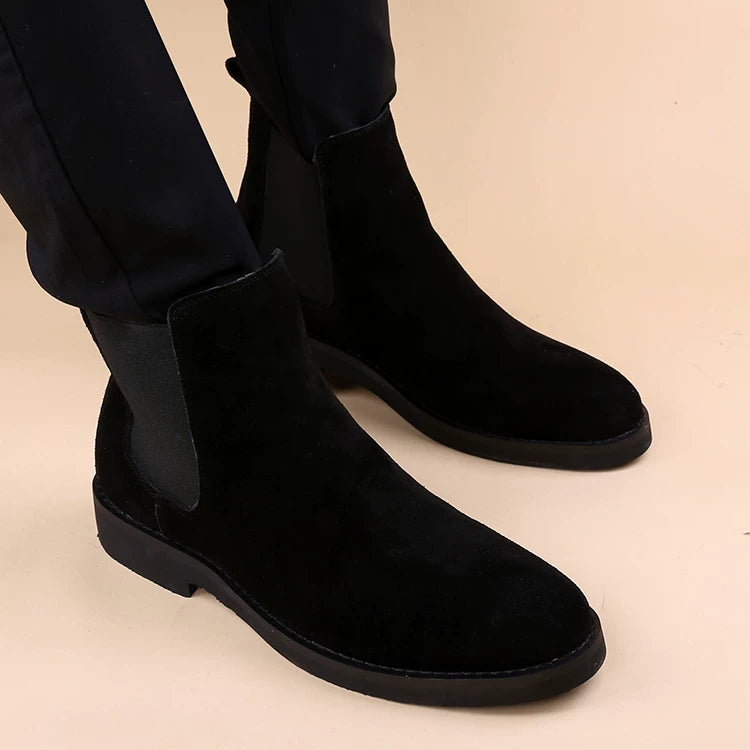 Men's Brown Martin Boots, Height Increasing
