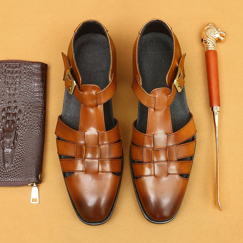 Men's Genuine Leather Sandals, Business, Formal