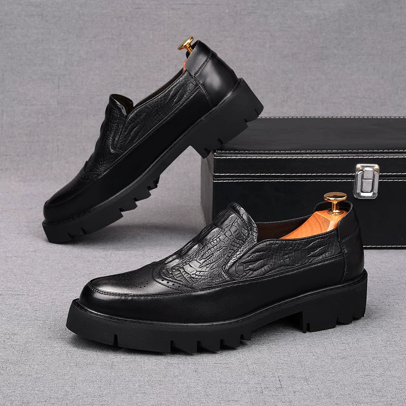 Men's Derby Shoes, Height Increasing, Thick Sole