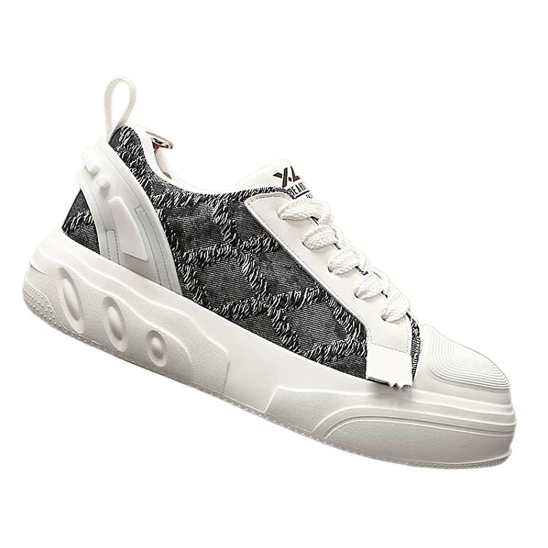 Men's Low-Top Canvas Athletic Casual Versatile Trendy White Sneakers
