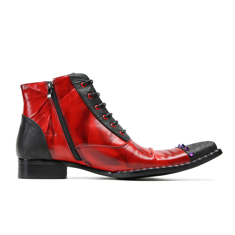 Men's Red Chelsea Boots – British Style