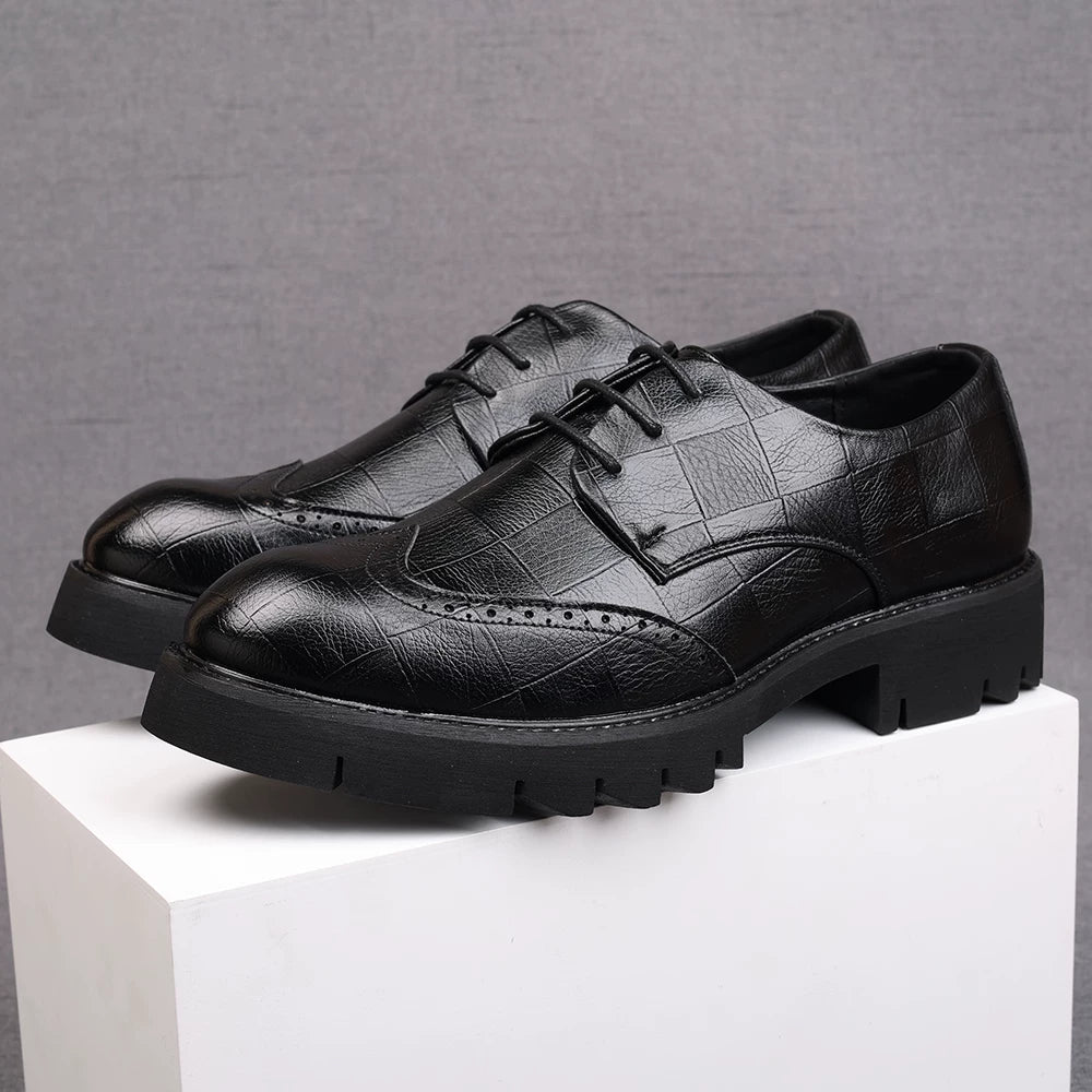 Men's Derby Shoes, Height Increasing, Thick Sole