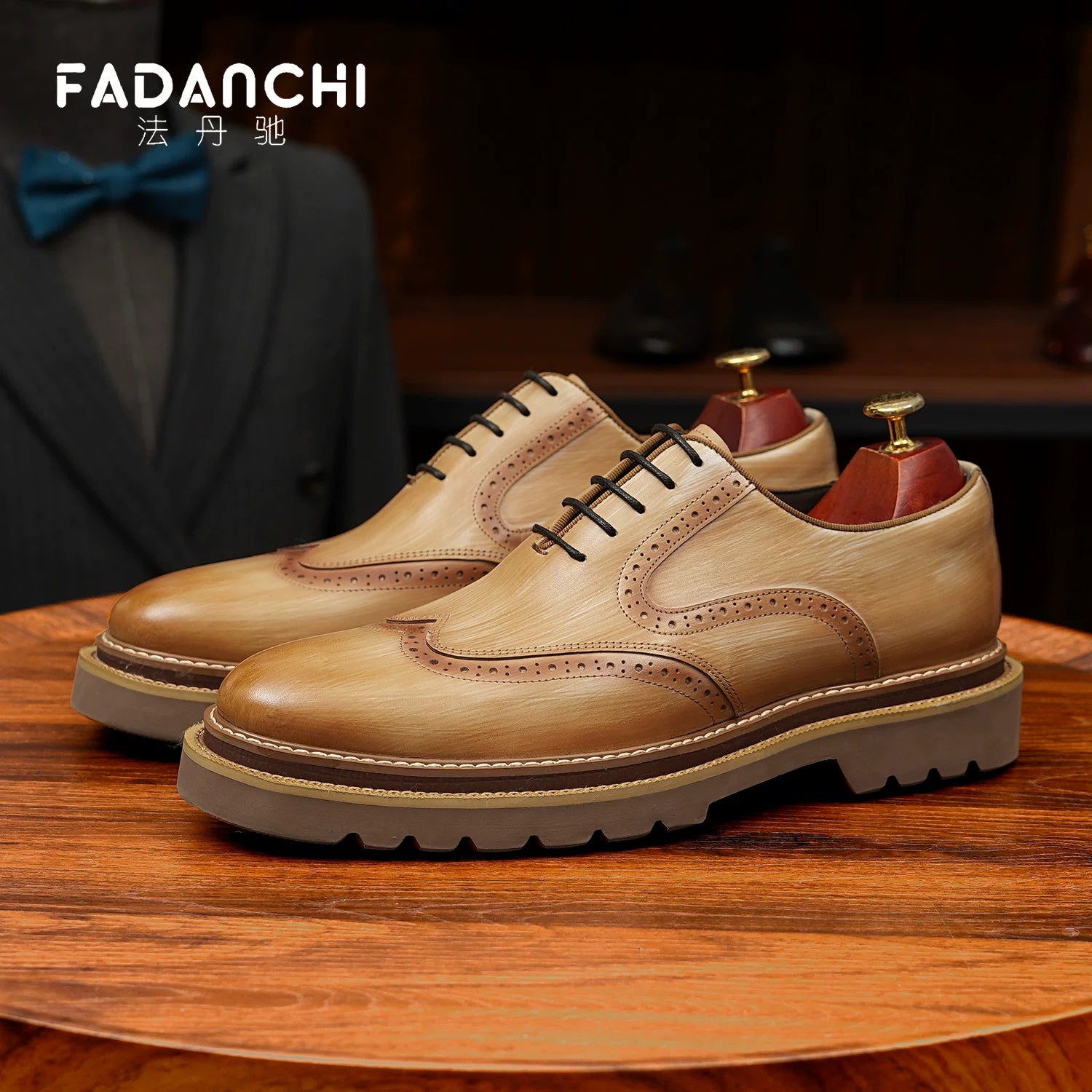 Men's Genuine Leather Leather Shoes, Height Increasing, Thick Sole
