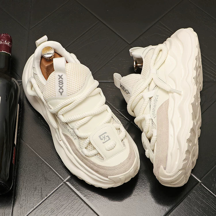 Men's Breathable Mesh Low-Top Dad Sneakers Athletic Casual Summer