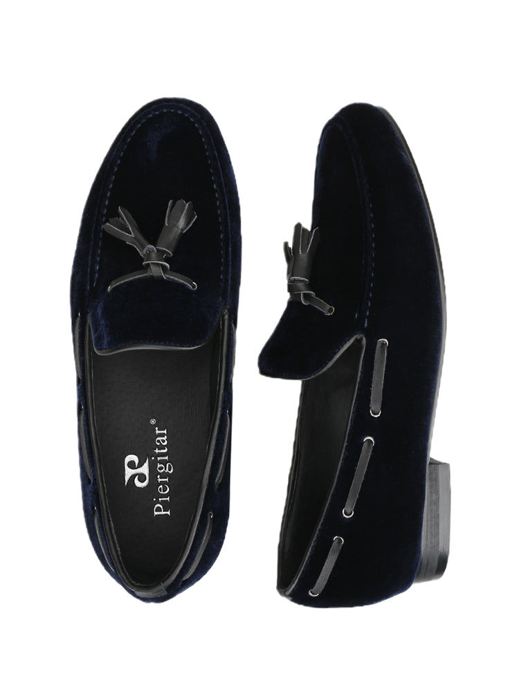 New imported velvet gentleman British yuppie shoes trendy leather tassel loafers large size smoking shoes loafers
