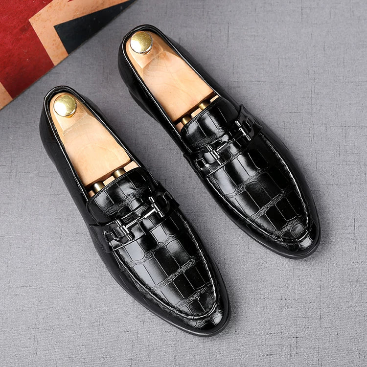 Men's Brown Loafers, Height Increasing, Pointed Toe