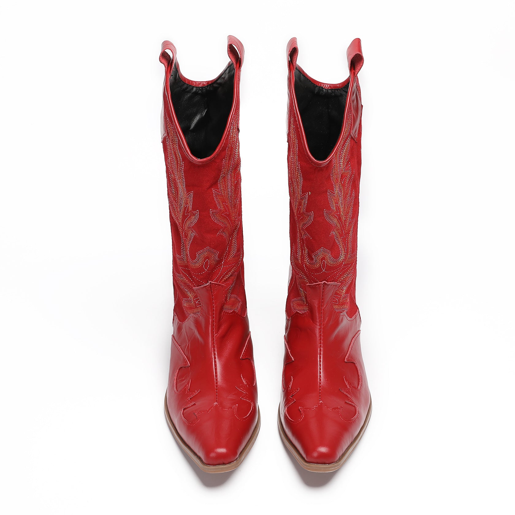 Men's Red Leather Chelsea Boots – Pointed Toe, Business – Style 21