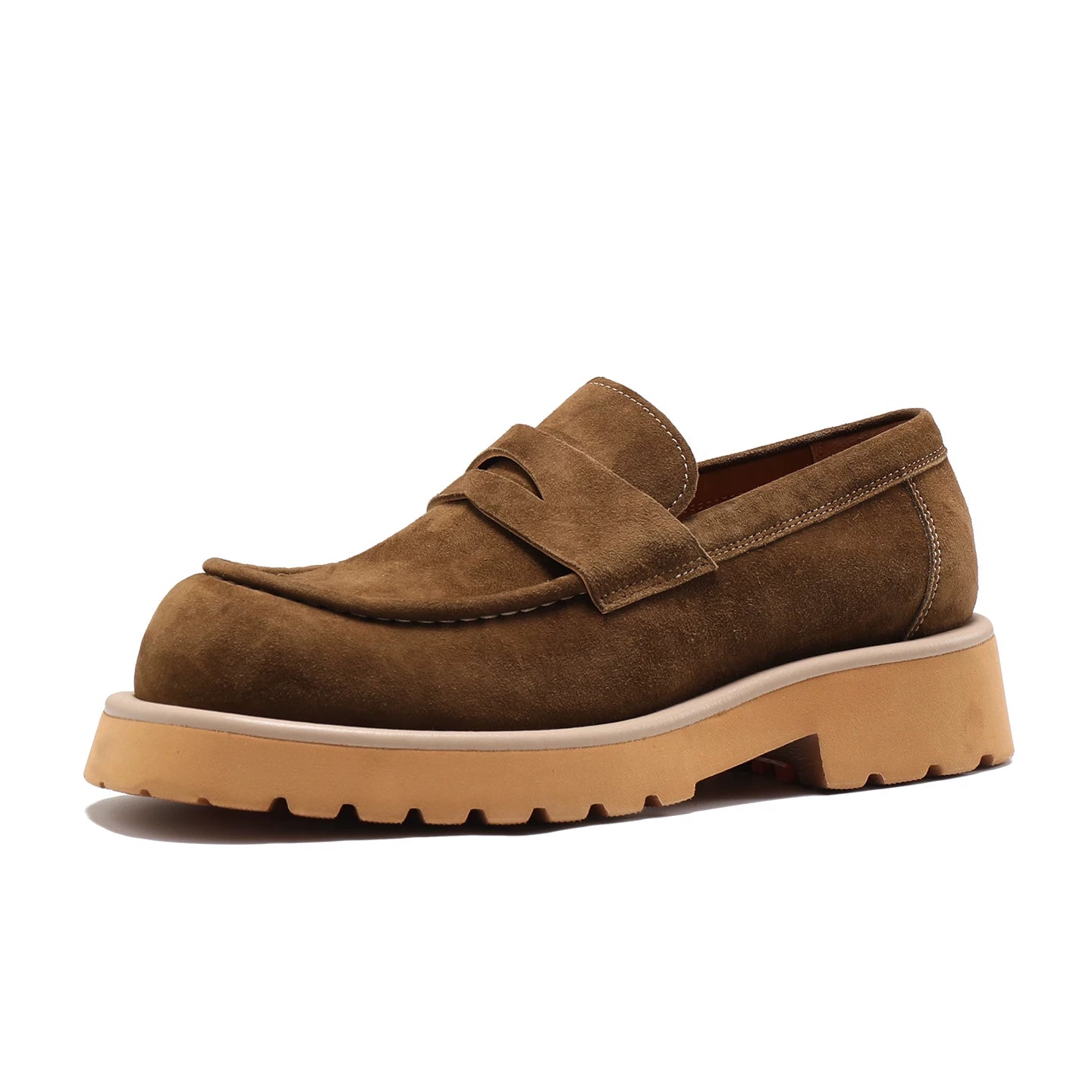 Men's Genuine Leather Loafers, Height Increasing, Thick Sole