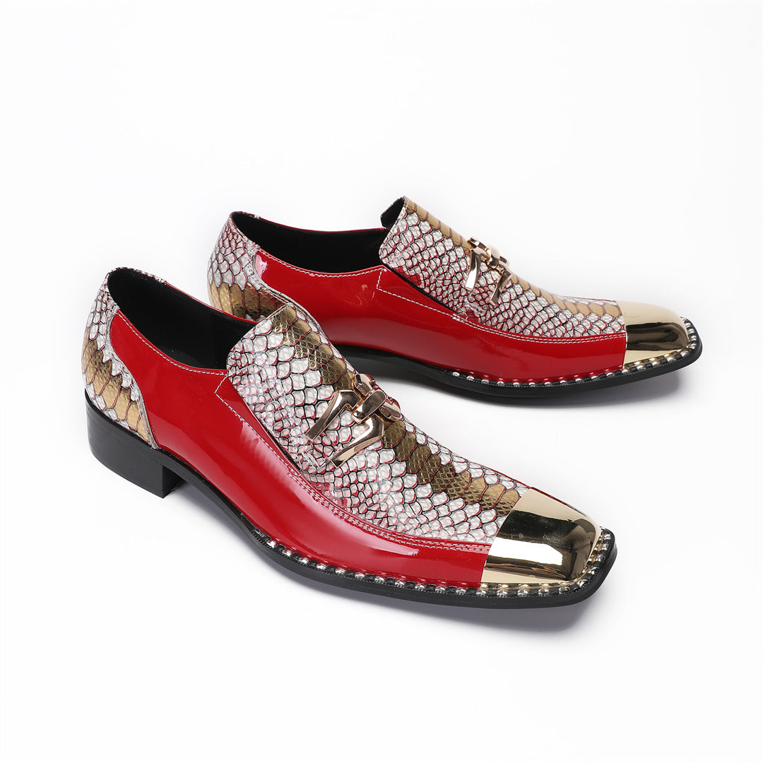 Men's Red Genuine Leather Casual Shoes