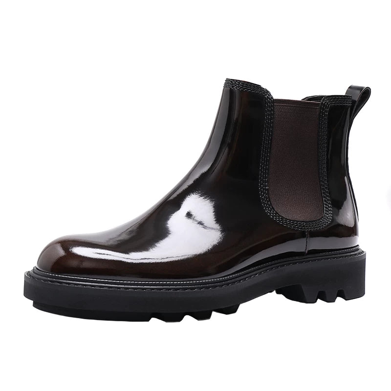 Men's Genuine Leather Chelsea Boots, Height Increasing, Thick Sole