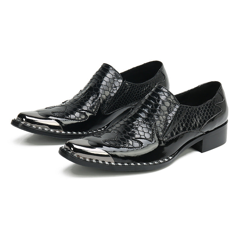 Men's shoes spring and summer breathable 2023 new brand trendy shoes business formal casual inner heighten pointed leather shoes for men