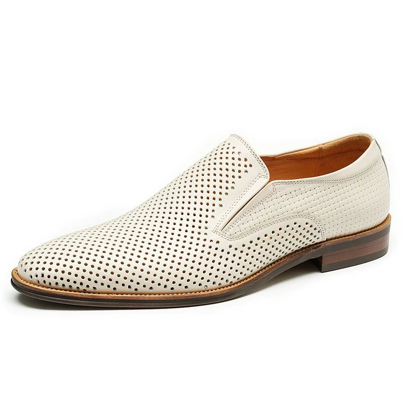 Men's Genuine Leather Loafers, Breathable, Slip-On