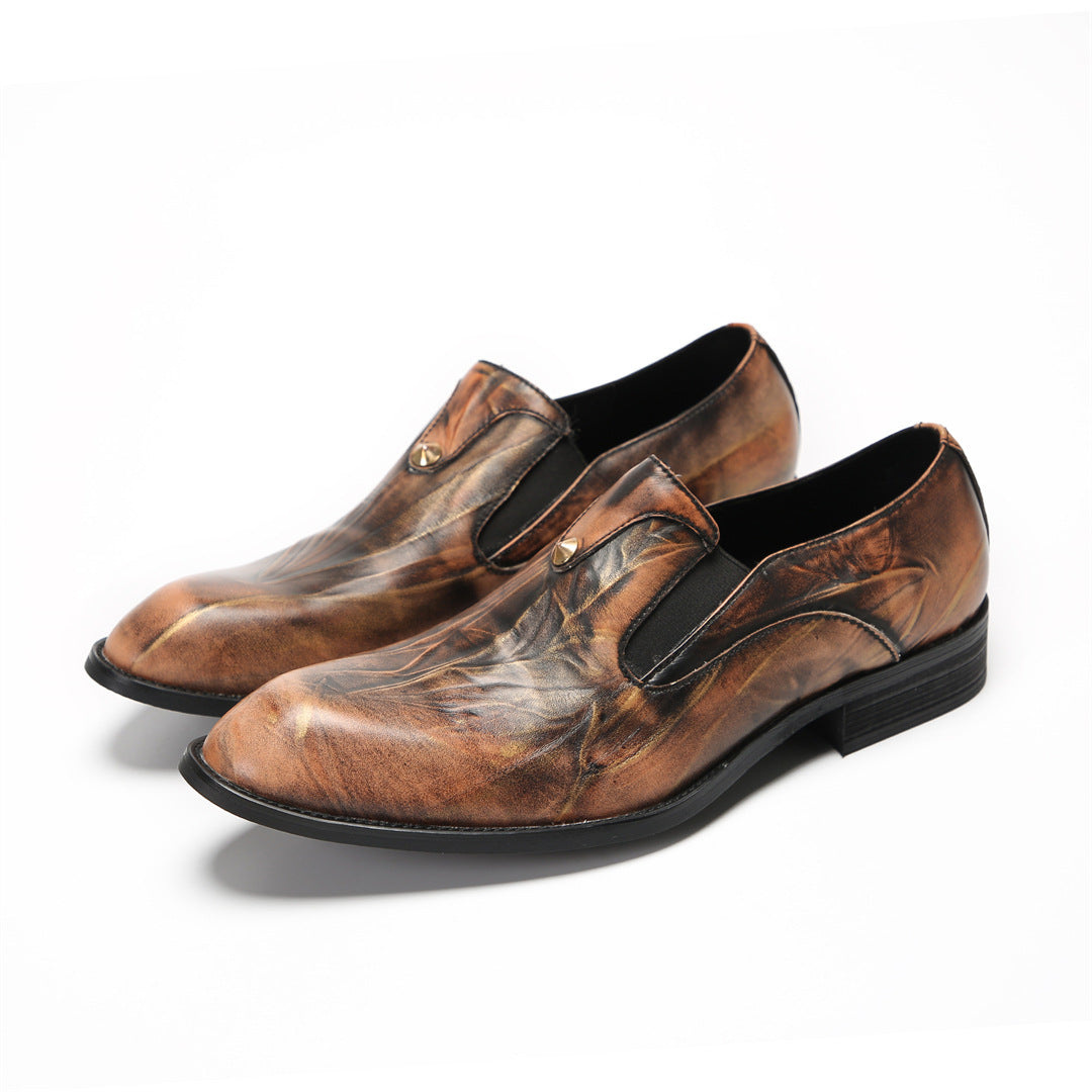 Men's Leather Dress Shoes – Pointed Toe, Crocodile Pattern