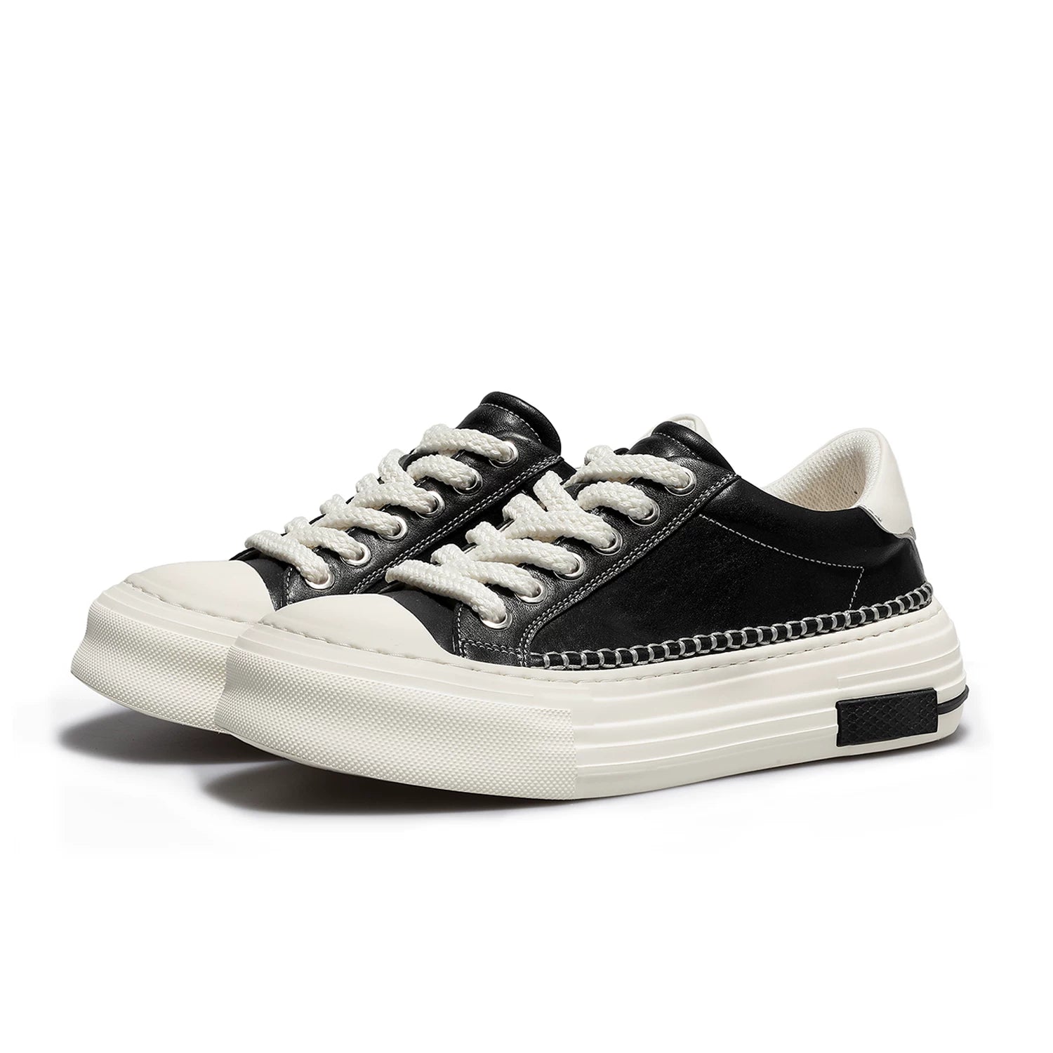 Men's Genuine Leather Skate Shoes, Height Increasing, Thick Sole