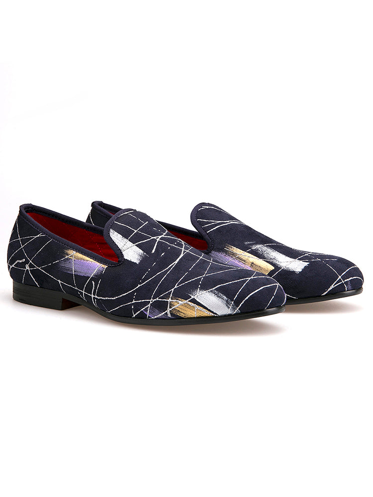 New ink style men's cool suede loafers, four-color trendy low-top shoes, slip-on slip-ons, smoking shoes