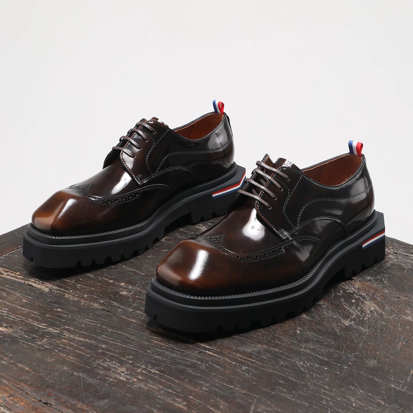 Men's Genuine Leather Derby Shoes, Height Increasing, Thick Sole
