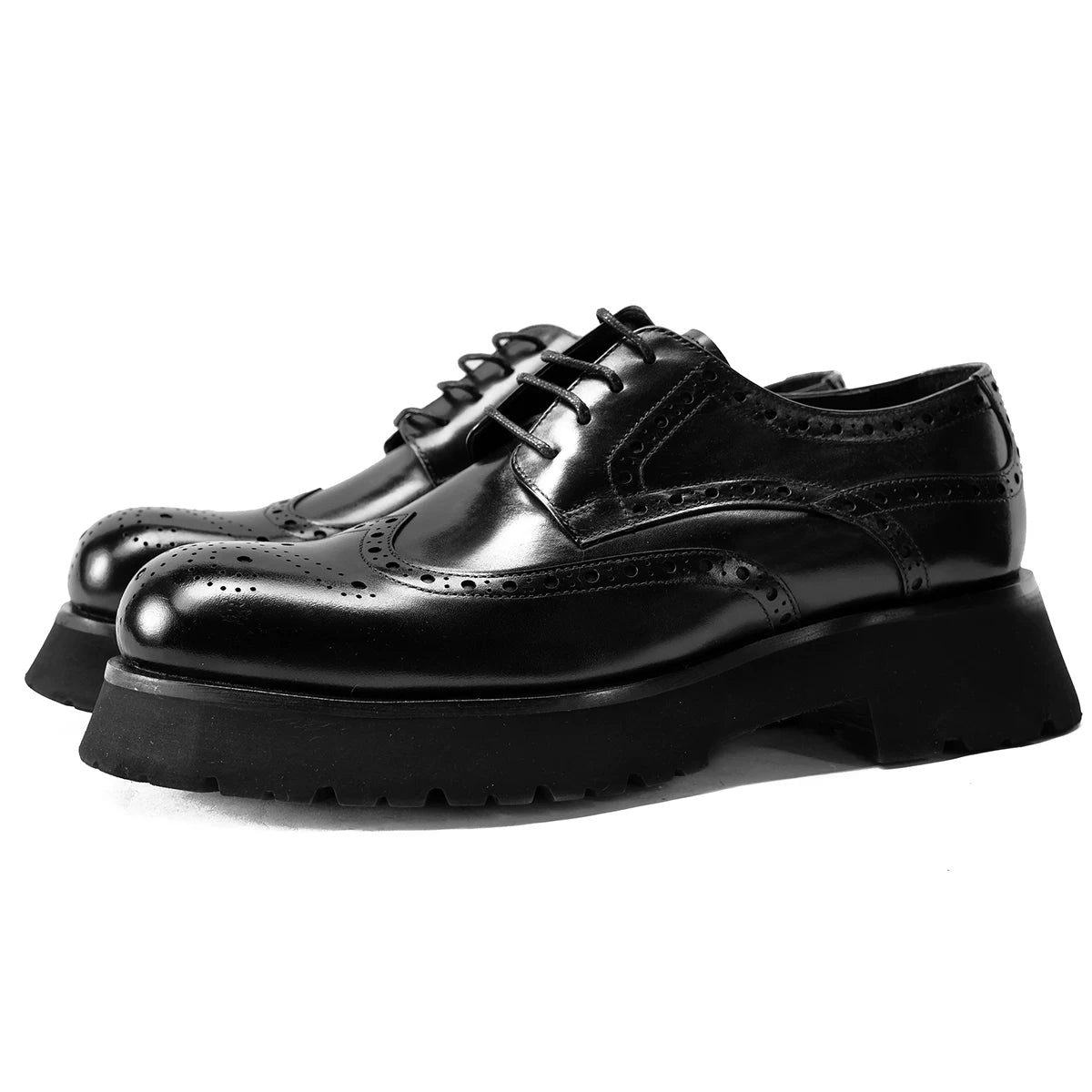 Men's Genuine Leather Derby Shoes, Height Increasing, Thick Sole