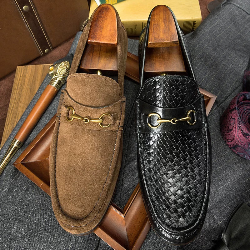 Men's Genuine Leather Loafers, Breathable, Suede