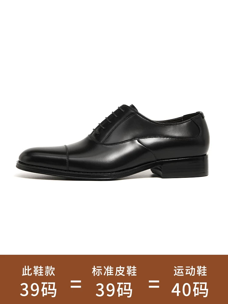 Men's Genuine Leather Oxford Shoes, Handmade, Lace-Up
