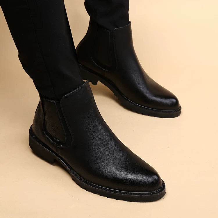 Men's Martin Boots, Height Increasing, Pointed Toe