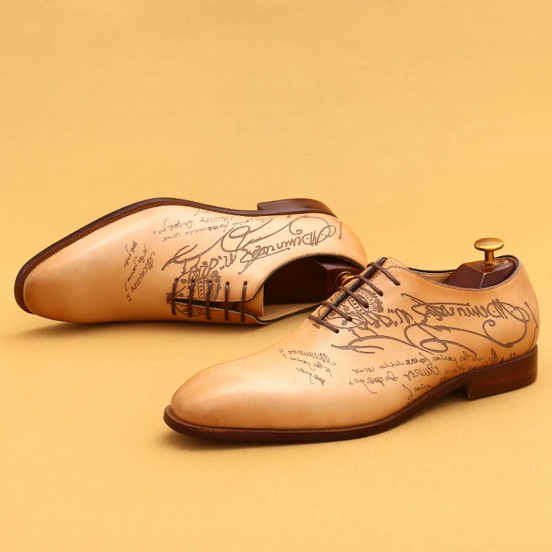 Men's Leather Shoes, Pointed Toe, British Style
