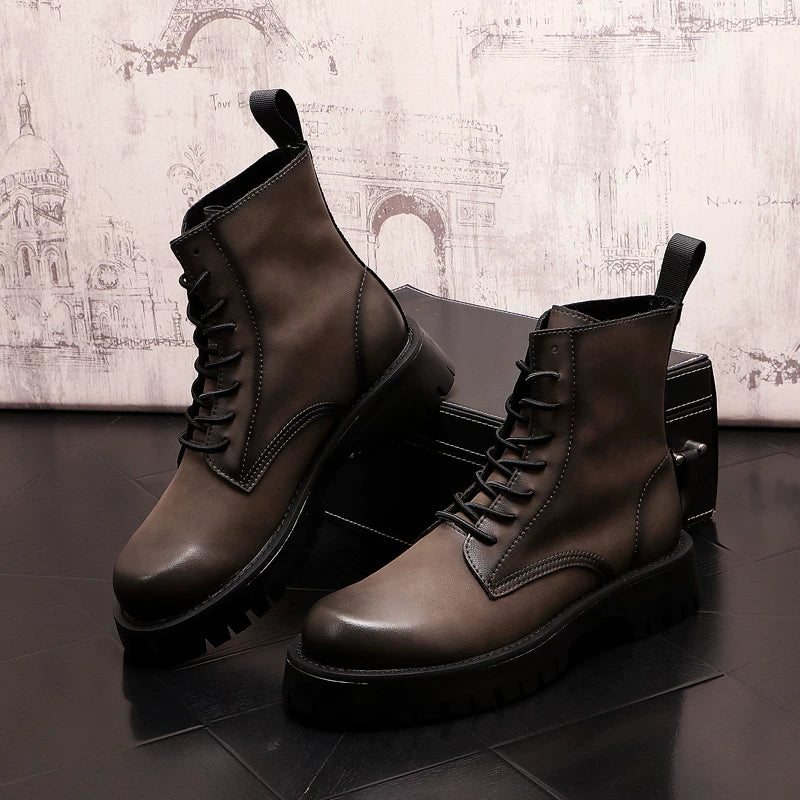 Men's Platform Height-Increasing Warm British-Style Martin Boots 2025