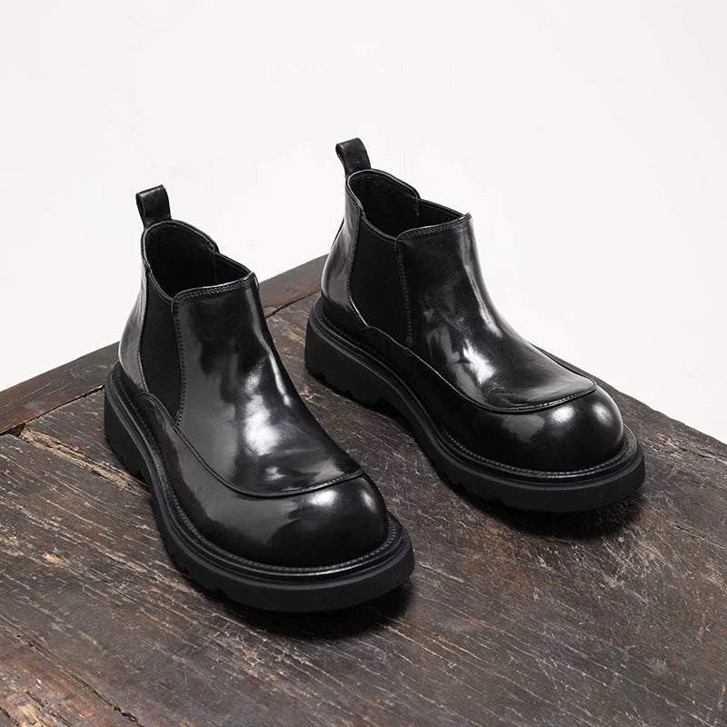 Men's Chelsea Boots, Round Toe, British Style