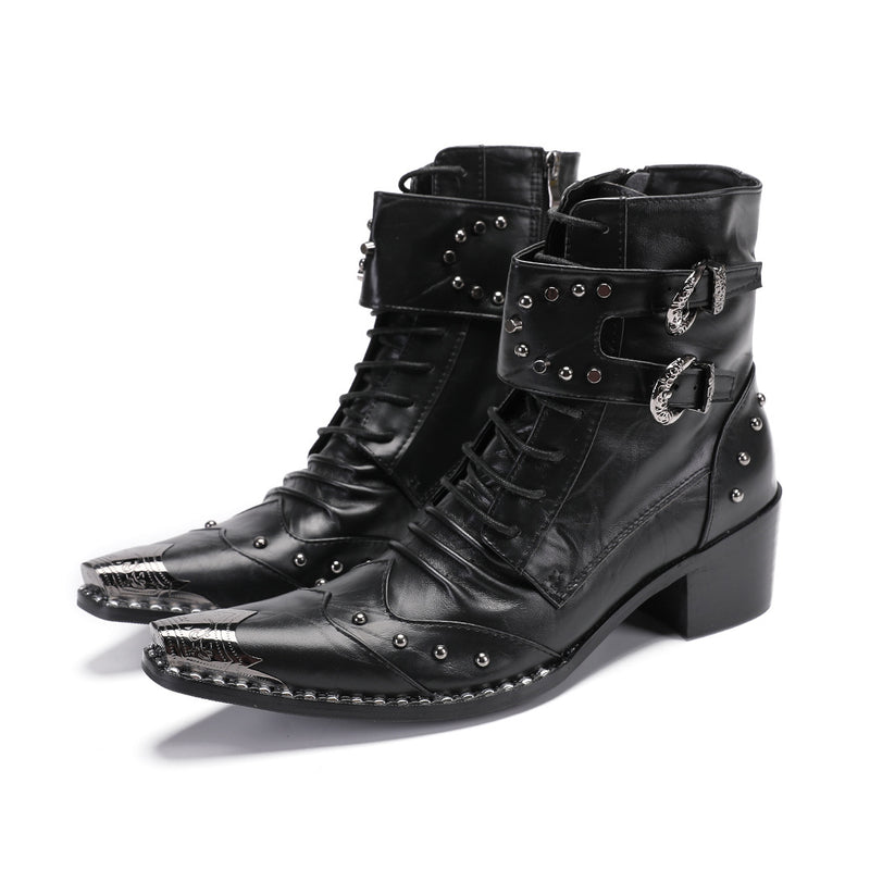 Men's Leather Martin Boots, Breathable, British Style, Style 14
