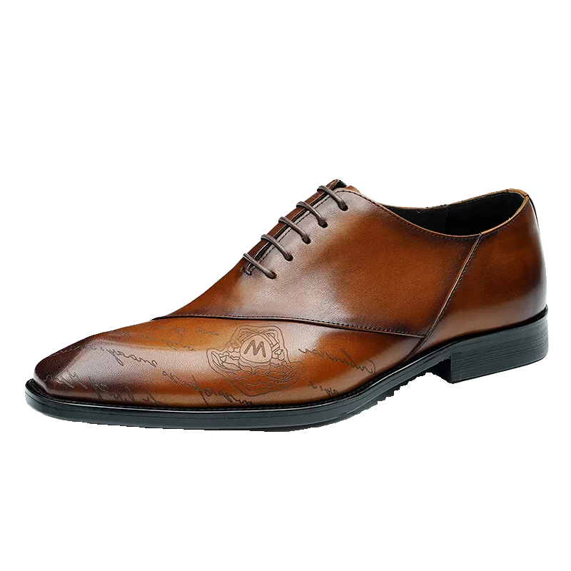 Men's Genuine Leather Leather Shoes, Pointed Toe, British Style