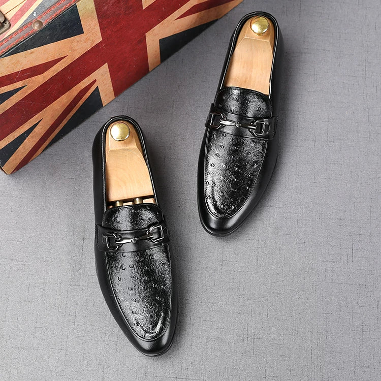 Men's Brown Loafers, Height Increasing, Pointed Toe
