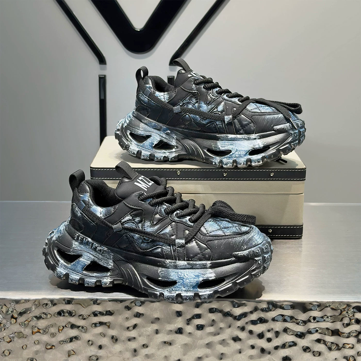 Men's Height-Increasing Platform Trendy Chunky Dad Sneakers Spring New