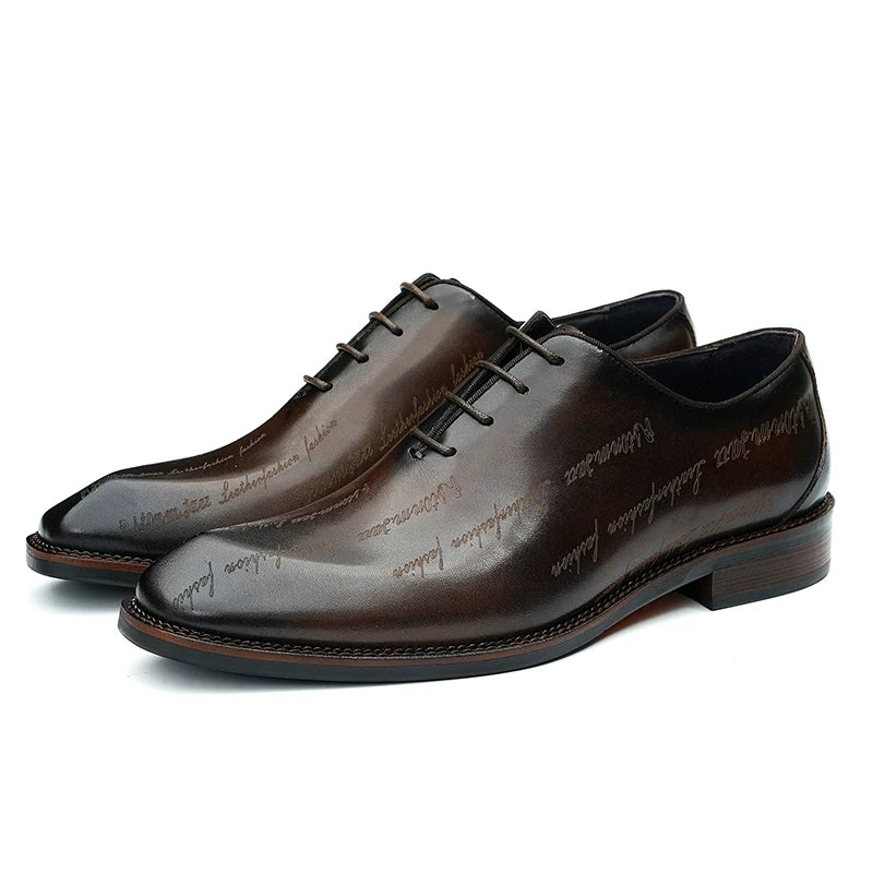 Men's Genuine Leather Oxford Shoes, Pointed Toe, British Style