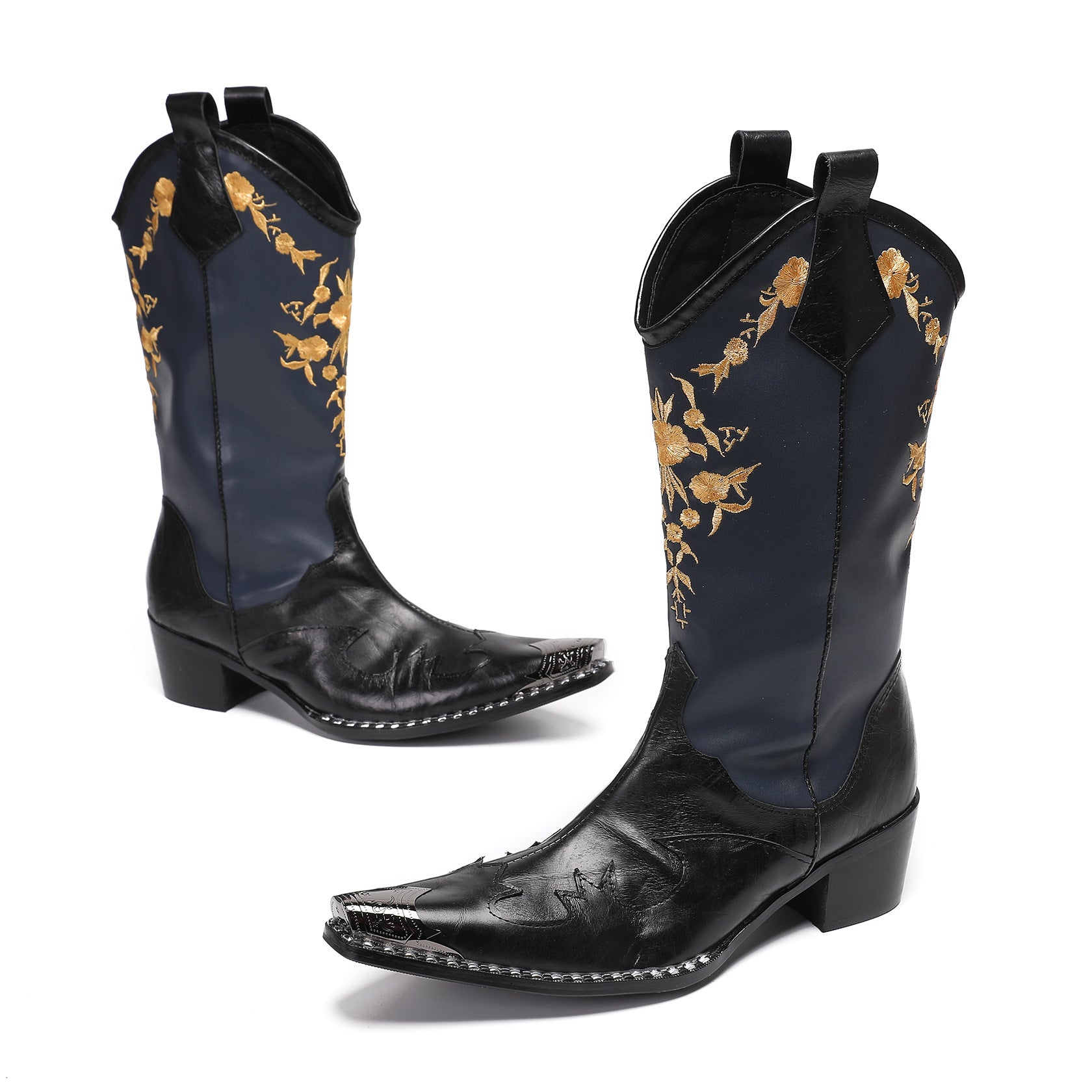 Men's Leather Martin Boots – Embroidered