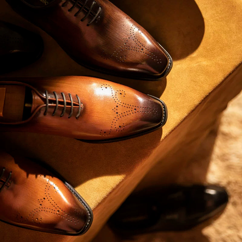 Men's Brown Genuine Leather Leather Shoes, British Style, Business