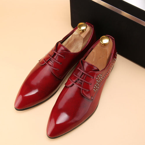 Men's Red Derby Formal Shoes, Business
