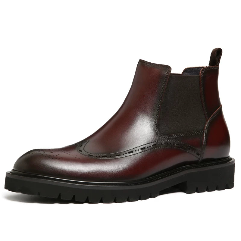 Men's Genuine Leather Chelsea Boots, British Style, Business