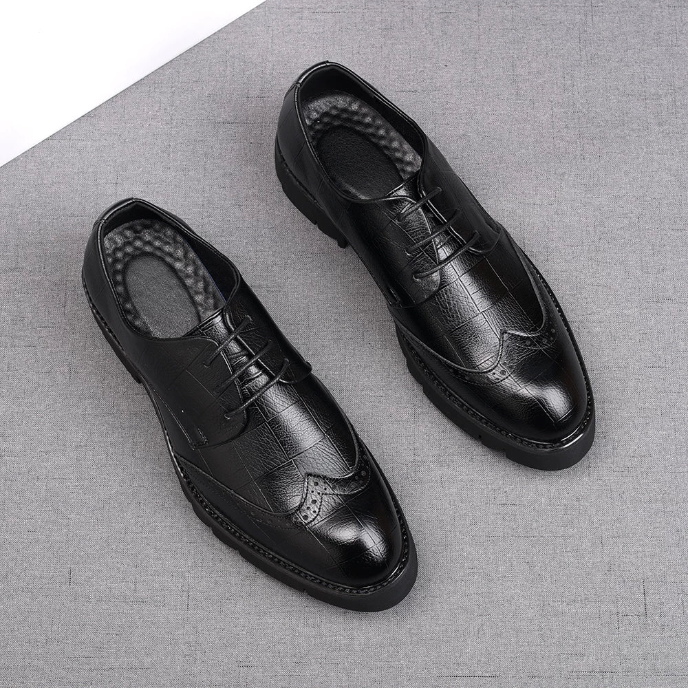 Men's Derby Shoes, Height Increasing, Thick Sole