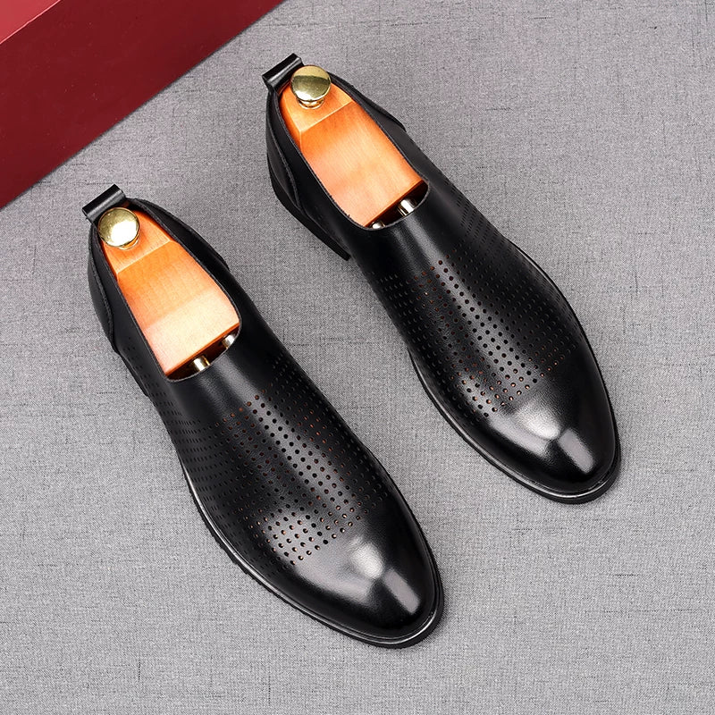 Men's Leather Shoes, Height Increasing, Breathable