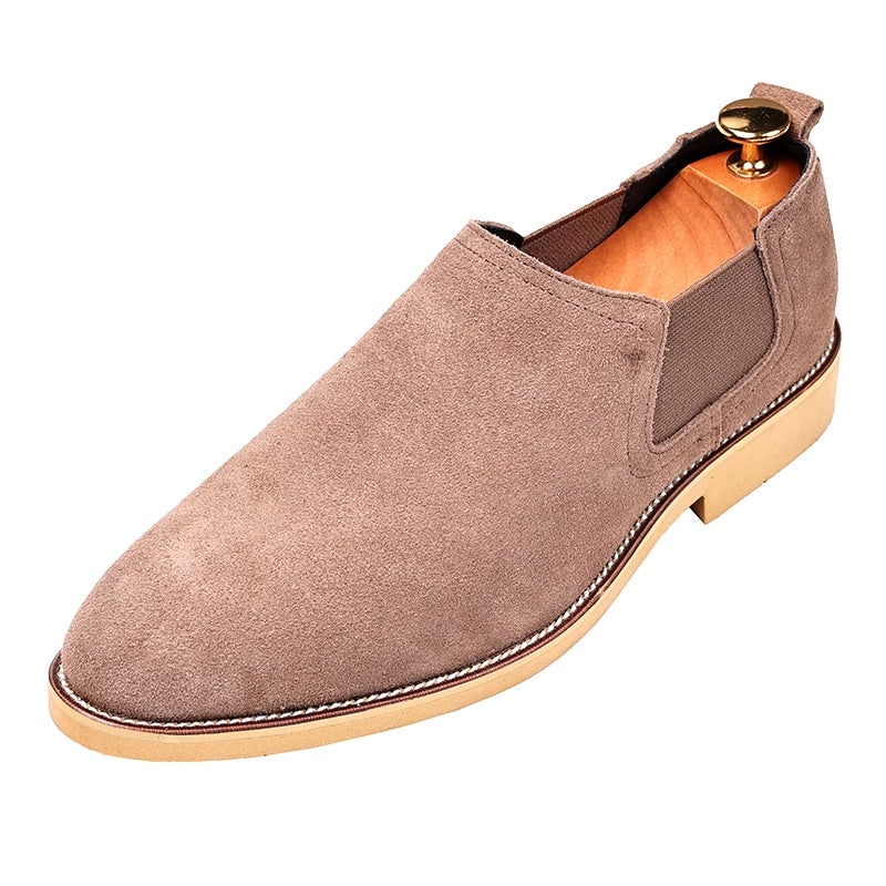 Men's Genuine Leather Chelsea Boots, Height Increasing, Slip-On