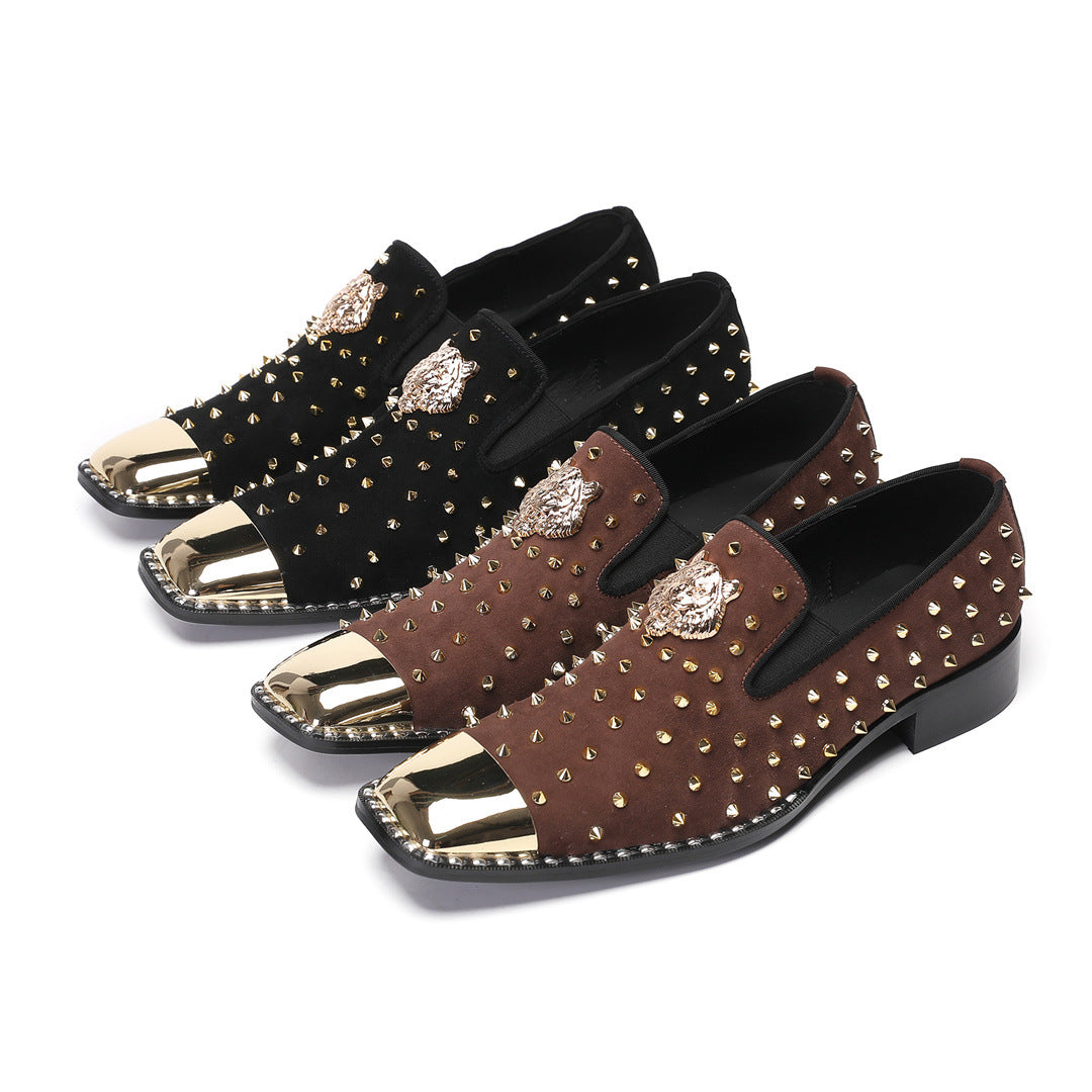 Men's Leather Loafers – Rhinestone Detail – Style 111