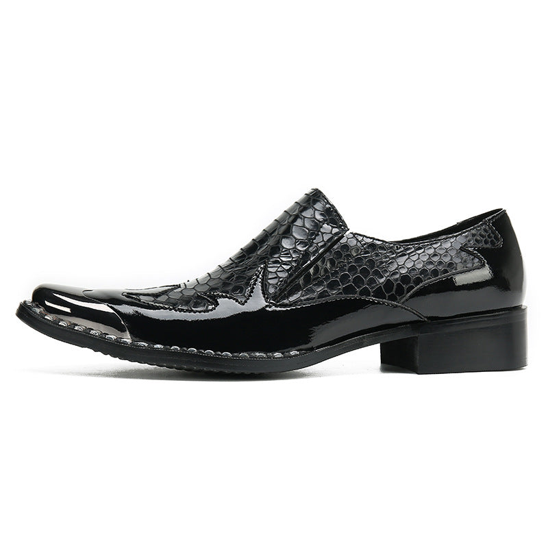 Men's shoes spring and summer breathable 2023 new brand trendy shoes business formal casual inner heighten pointed leather shoes for men