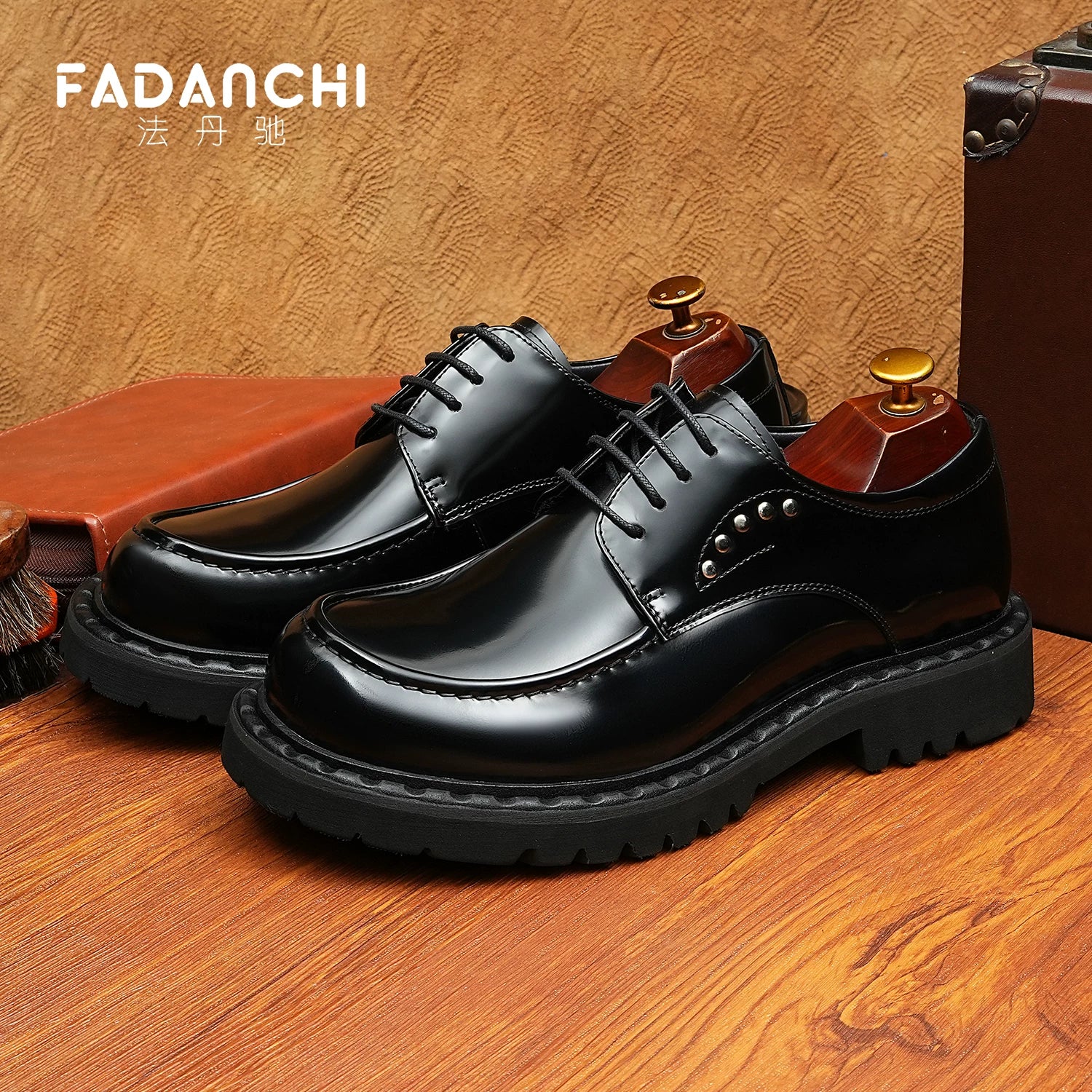 Men's Derby Shoes, Glossy, Business