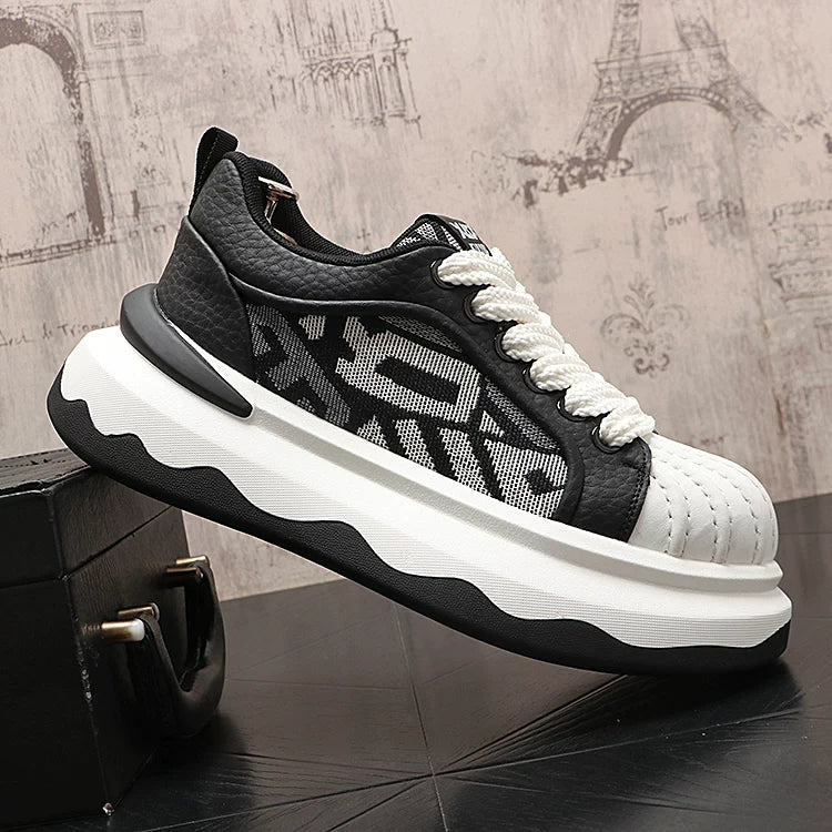 Men's Platform Shell-Toe Trendy White Sneakers 2026
