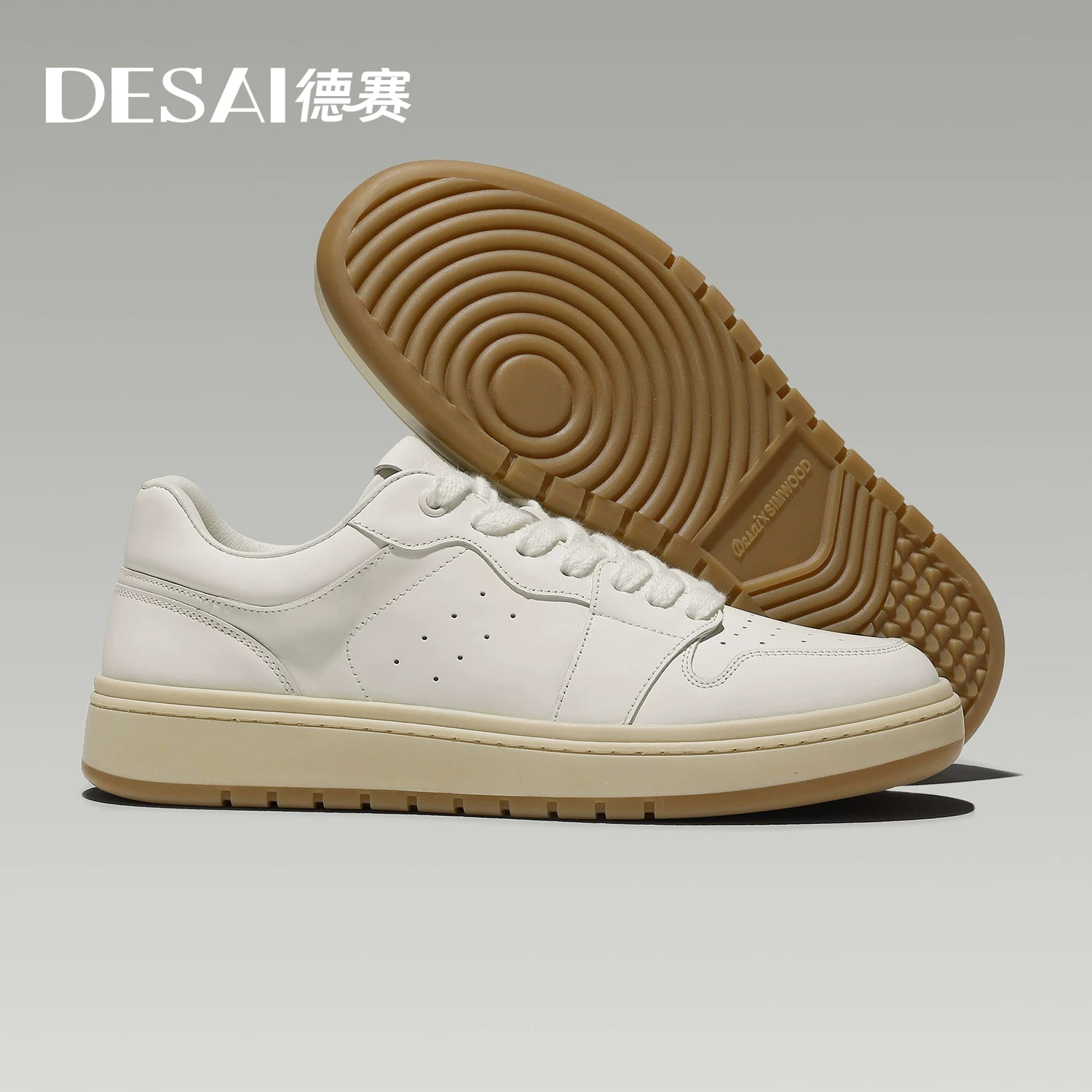 Men's Genuine Leather Skate Shoes, Breathable