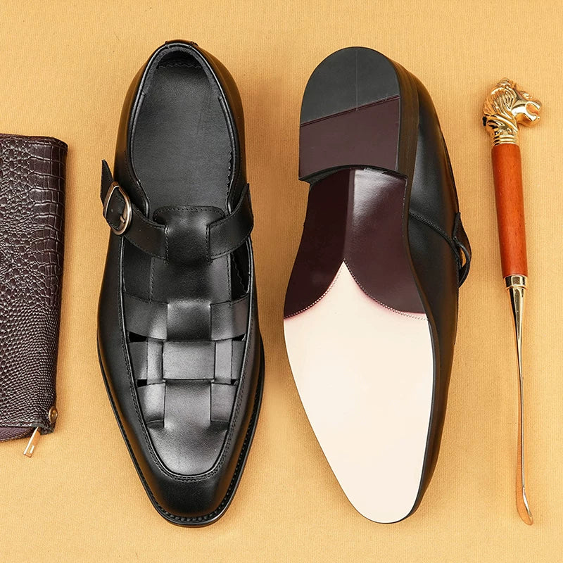 Men's Genuine Leather Sandals, Breathable