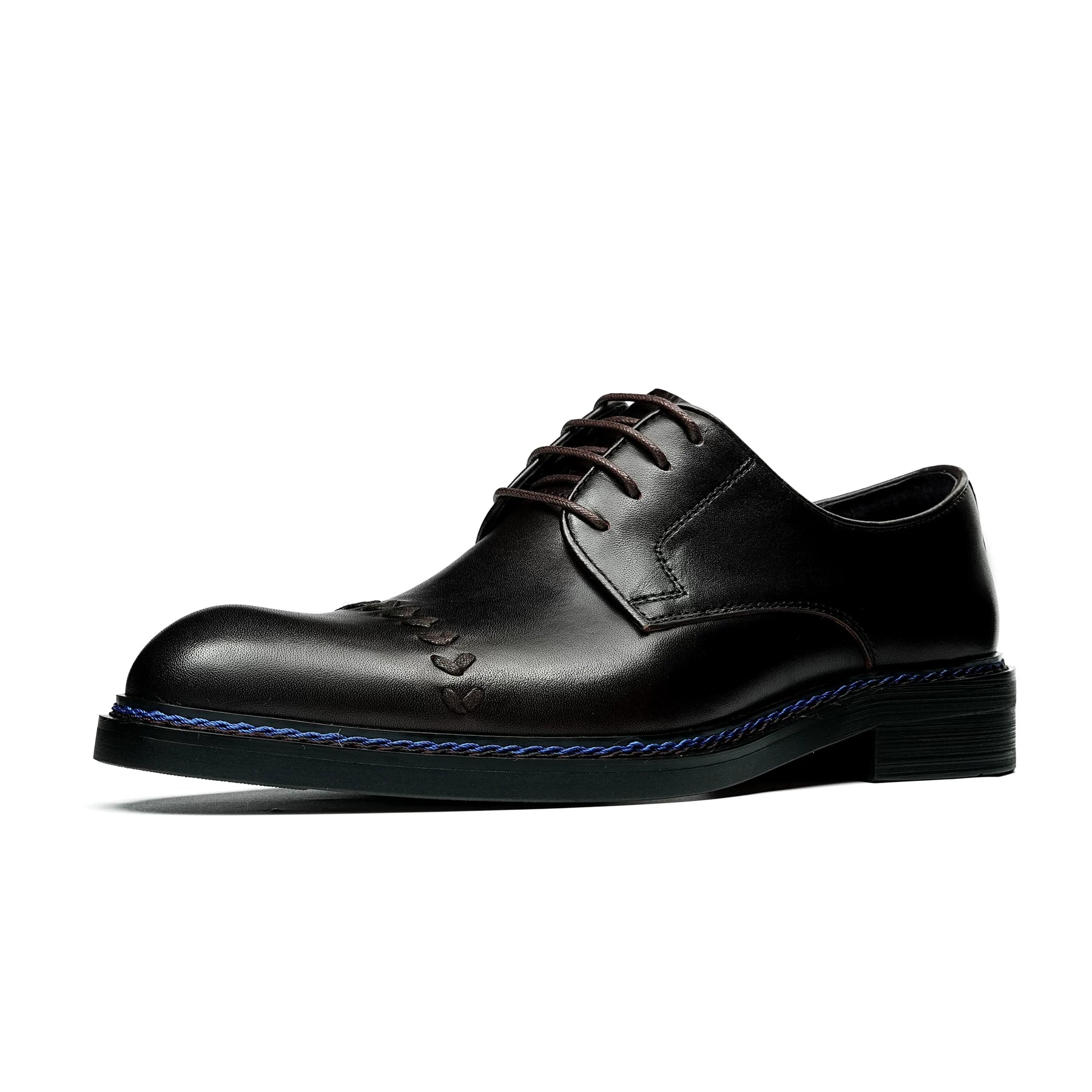 Men's Genuine Leather Derby Shoes, Pointed Toe, Business