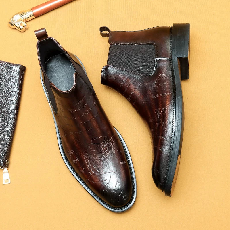 Men's Genuine Leather Martin Boots, British Style